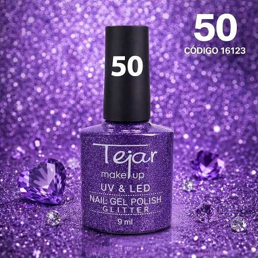 ESMALTES TEJAR GLITTER SEMI PERMANENTE COLOR 50